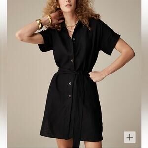 J. Crew Capitaine Linen Shirt Dress w/ Belt Black 2024 Season XS
